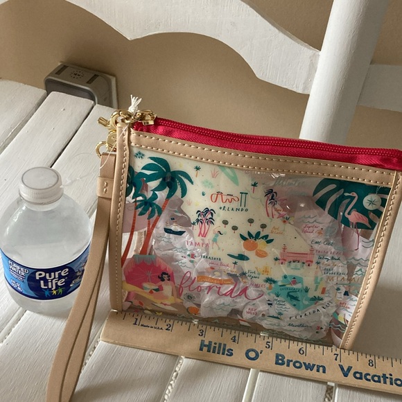 🎈SOLD SPARTINA 449 FLORIDA CLEAR BEACH Wristlet Greetings From Maps Collection - Picture 15 of 16